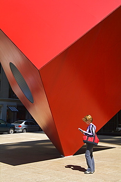 Red Sculpture by Ivan Chermayeff at Helmsley Plaza (Nine West 57th Street), Lower Manhattan, New York City, New York, United States of America, North America