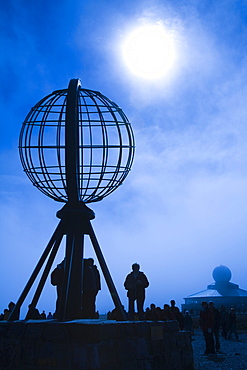 The Globe Monument at North Cape, Honningsvag Port, Mageroya Island, Finnmark Region, Arctic Ocean, Norway, Scandinavia, Europe