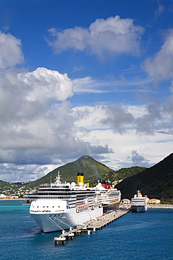 Cruise ship Terminal, Wathey Pier, Philipsburg, St. Maarten, Netherlands Antilles, Leeward Islands, West Indies, Caribbean, Central America