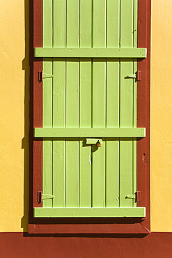 Shutter on Front Street, Philipsburg, St. Maarten, Netherlands Antilles, Leeward Islands, West Indies, Caribbean, Central America