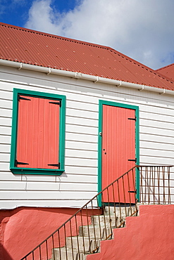 Building in St. Johns, Antigua Island, Antigua and Barbuda, Leeward Islands, Lesser Antilles, West Indies, Caribbean, Central America