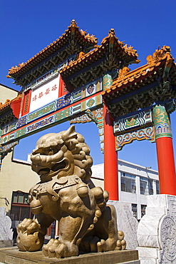 Chinatown Gate in the Chinatown District of Portland, Oregon, United States of America, North America