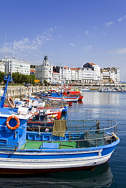 Fishing boats in Darsena Marina, La Coruna City, Galicia, Spain, Europe