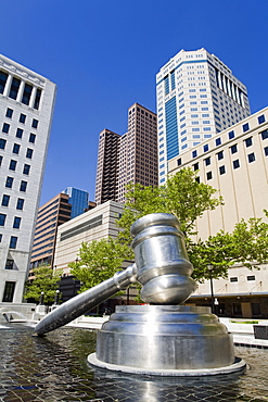 Gavel sculpture outside the Ohio Judicial Center, Columbus, Ohio, United States of America, North America