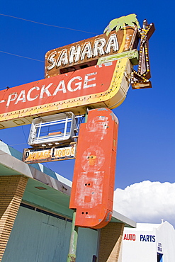 Old motel sign in Santa Rosa, New Mexico, United States of America, North America