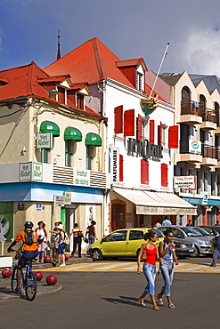 Stores on Ernest Deproge Street, Fort-de-France City, Martinique, French Antilles, West Indies, Caribbean, Central America