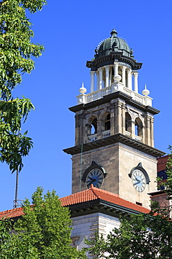 Clock tower on the Pioneers Museum, Colorado Springs, Colorado, United States of America, North America 