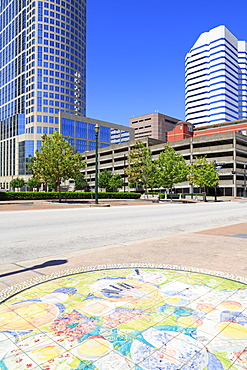 Tilework in Market Square Park, Houston, Texas, United States of America, North America