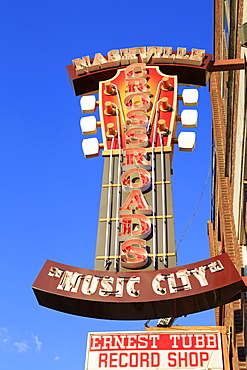 Signs on Broadway Street, Nashville, Tennessee, United States of America, North America