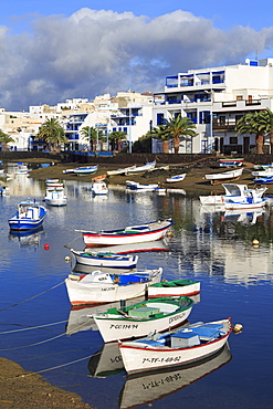 Fishing boats in Charco de San Gines, Arrecife, Lanzarote Island, Canary Islands, Spain, Atlantic, Europe