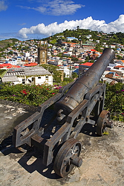 Cannon at Fort St. George, St. George's, Grenada, Windward Islands, Lesser Antilles, West Indies, Caribbean, Central America