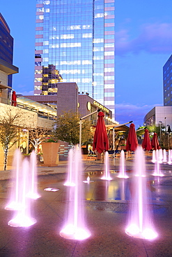 Fountain in CityScape complex, Phoenix, Arizona, United States of America, North America