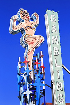 Neon signs, Fremont East District, Las Vegas, Nevada, United States of America, North America