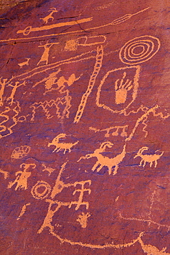 Atlatl Rock, Valley of Fire State Park, Overton, Nevada, United States of America, North America