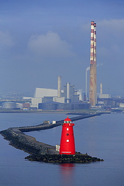 Poolbeg Lighthouse, Dublin City, County Dublin, Republic of Ireland, Europe