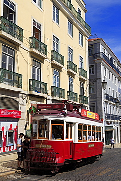 Tram, Praca Luis de Camoes, Lisbon, Portugal, Europe