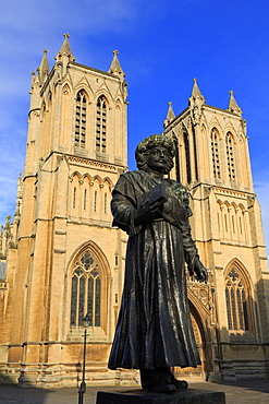 Rajah Rammohun Roy and Bristol Cathedral, Bristol, England, United Kingdom, Europe