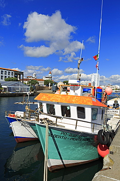 Fishing boats, Ponta Delgada City, Sao Miguel Island, Azores, Portugal, Atlantic, Europe