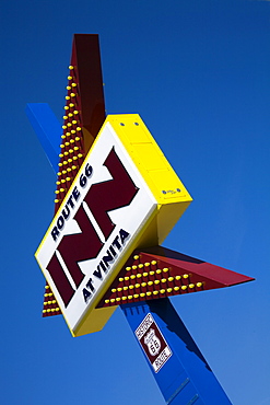 Motel Sign, Historic Route 66, Vinita City, Oklahoma, United States of America, North America