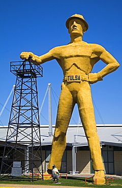 Golden Driller outside the Convention Center, Tulsa City, Oklahoma, United States of America, North America