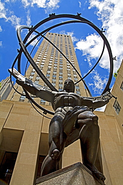 Statue of Atlas, Rockefeller Center, Midtown Manhattan, New York City, New York, United States of America, North America