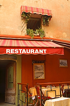 Restaurant, Rue Saint Antoine, Cannes, Alpes Maritimes, Provence, Cote d'Azur, French Riviera, France, Europe