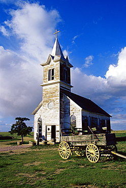 Wooden church dating from 1880, Ghost Town Museum, Murdo area, South Dakota, United States of America, North America