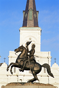 Statue of Andrew Jackson, Jackson Square, French Quarter, New Orleans, Louisiana, United States of America, North America