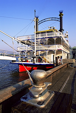 Creole Queen steam ship, Riverwalk, New Orleans, Louisiana, United States of America, North America