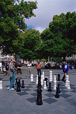 Chess game, Cathedral Square, Christchurch, Canterbury, South Island, New Zealand, Pacific