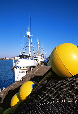 Fishing nets, San Pedro Harbor, Los Angeles, California, United States of America, North America