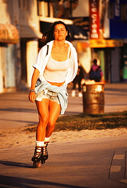 Roller blading, Venice Beach, Los Angeles, California, United States of America, North America