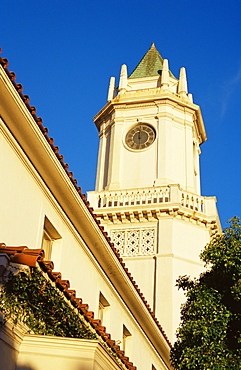 Clock tower, Westwood Village, Los Angeles, California, United States of America, North America
