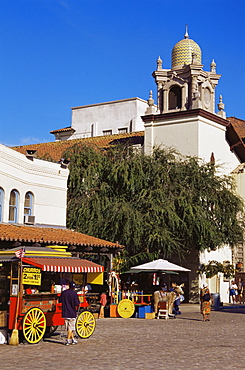 Plaza Methodist church, Olvera Street, Downtown Los Angeles, California, United States of America, North America