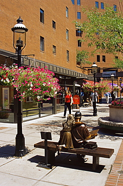 The Classics sculpture, Writers Square, 16th Street Mall, Denver, Colorado, United States of America, North America