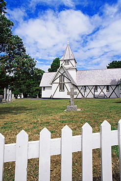 All Saints church dating from 1847, Howick historical village, Auckland, North Island, New Zealand, Pacific