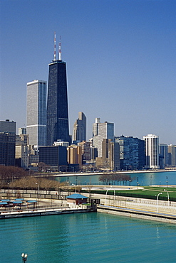 City skyline from Navy Pier, Chicago, Illinois, United States of America, North America