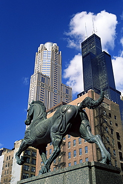 Sears Tower and 311 South Whacker Tower, Chicago, Illinois, United States of America, North America