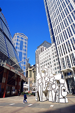 Sculpture outside James R. Rhompson Center, The Loop district, Chicago, Illinois, United States of America, North America