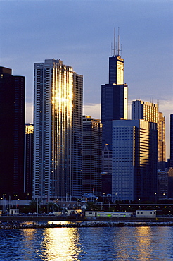 Skyline from Navy Pier, Chicago, Illinois, United States of America, North America