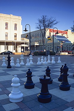 Chess set, Saengerfest Park, Strand Street, Galveston, Texas, United States of America, North America