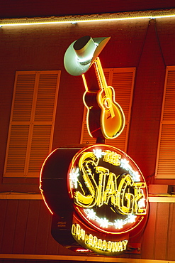 Neon sign on Broadway Street, Nashville, Tennessee, United States of America, North America