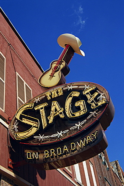 Sign on Broadway Street, Nashville, Tennessee, United States of America, North America