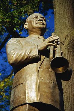 Statue of musician W. C. Handy, Beale Street, Memphis, Tennessee, United States of America, North America