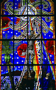 Great window, Cathedral of the Holy Trinity, Auckland, North Island, New Zealand, Pacific