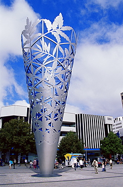 Chalice, sculpture by Neil Dawson, Cathedral Square, Christchurch, Canterbury, South Island, New Zealand, Pacific