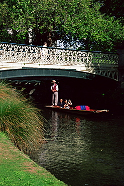 Punting on Avon River, Christchurch, Canterbury, South Island, New Zealand, Pacific