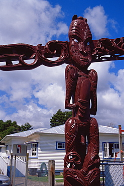 Maori carving, town of Coromandel, North Island, New Zealand, Pacific