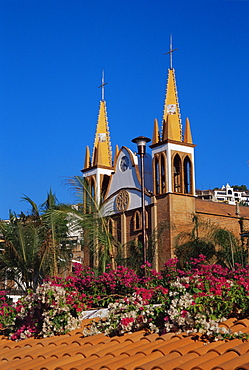 Church, Parque Hidalgo, Puerto Vallarta, Jalisco state, Mexico, North America