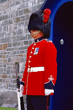 Ceremonial guard at the Citadel, Quebec city, Quebec state, Canada, North America